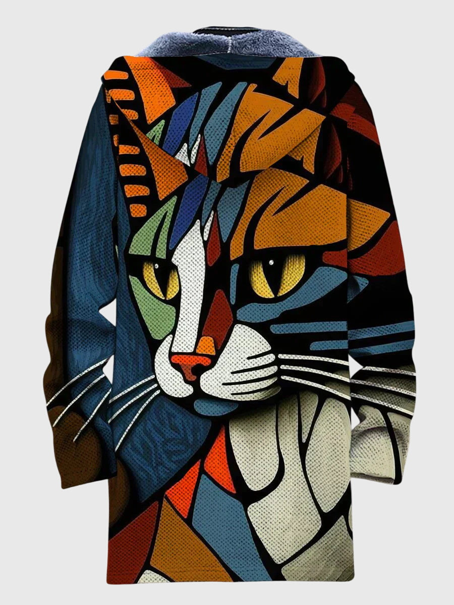 Rowan Ellicott | Mens Jacket With Artistic Cat Print