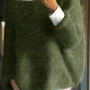 Cecily Hall | Relaxed Crew Neck Sweater in Olive Green