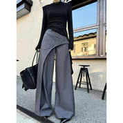 Penelope Hill | Pantalon large à jambes larges et empiècement asymétrique