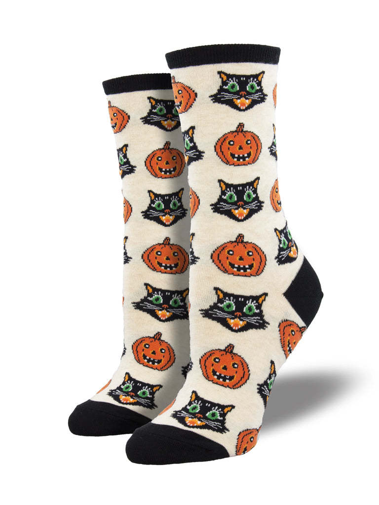 Cackling Crow | Pumpkin Halloween Socks For Women