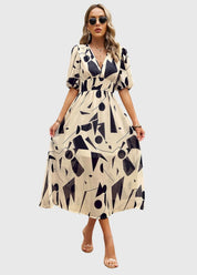 Camilla Rowntree | Robe midi fleurie à manches bouffantes