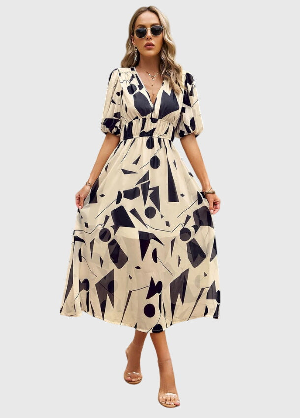 Camilla Rowntree | Robe midi fleurie à manches bouffantes