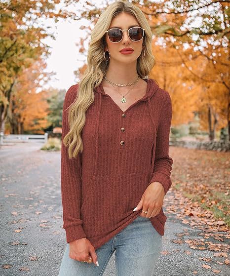 Harriet Baker | Ribbed Button-Front Hoodie Sweater