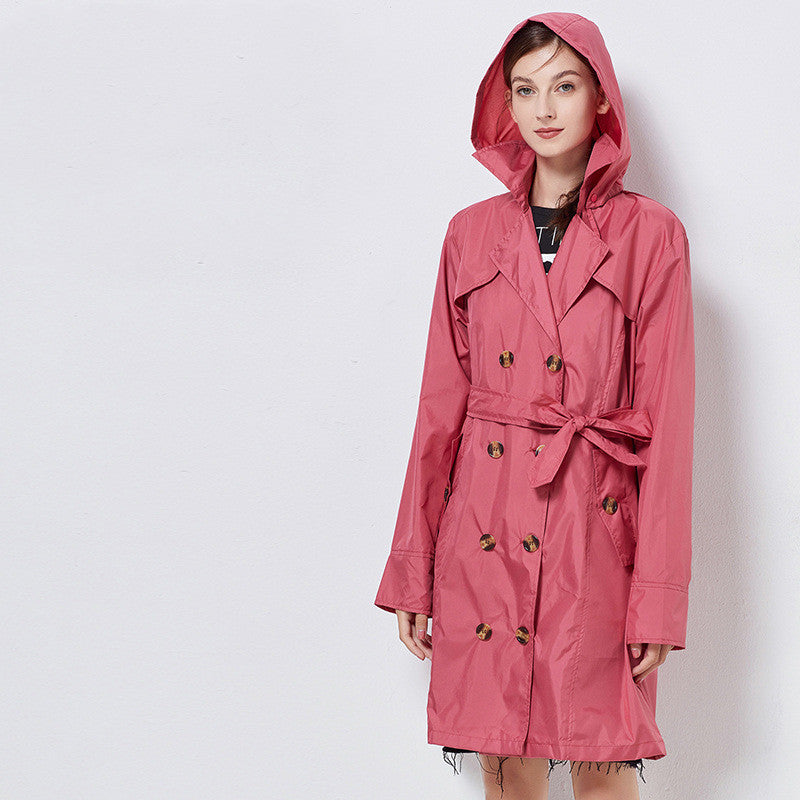 Cecily Roberts | Hooded Gingham Trench Coat with Belt