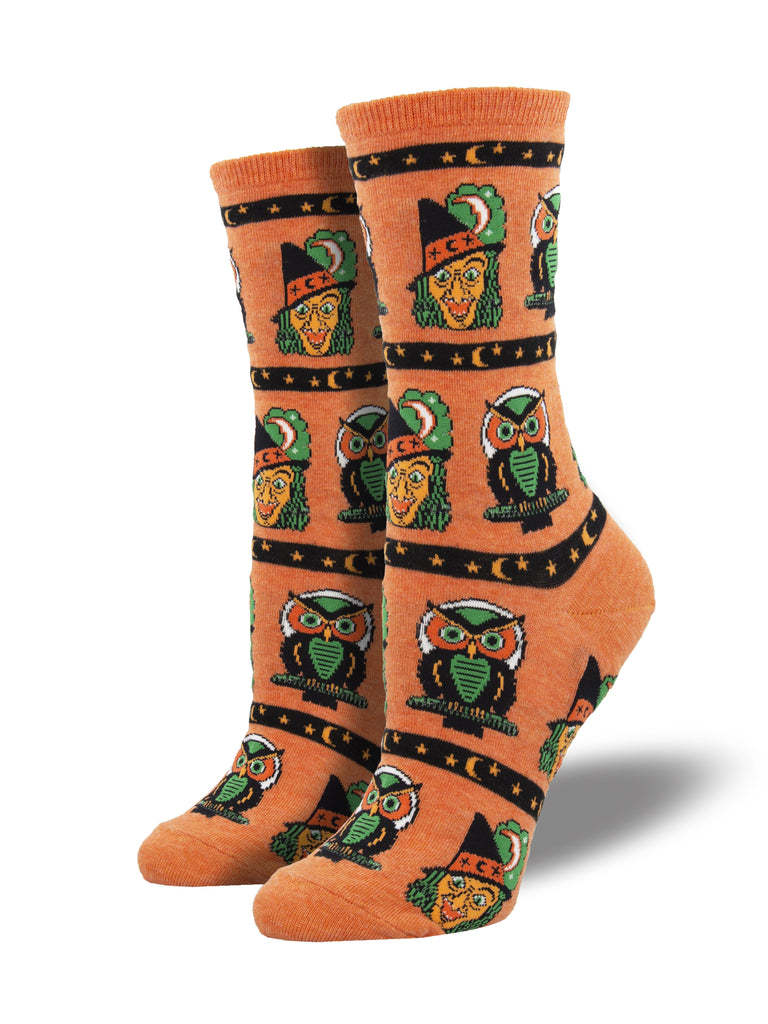 Cackling Crow | Pumpkin Halloween Socks For Women