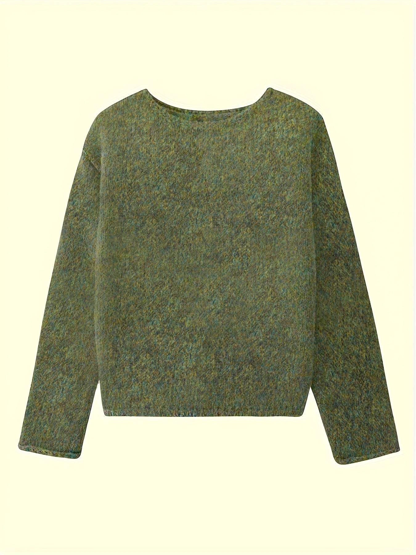 Cecily Hall | Relaxed Crew Neck Sweater in Olive Green