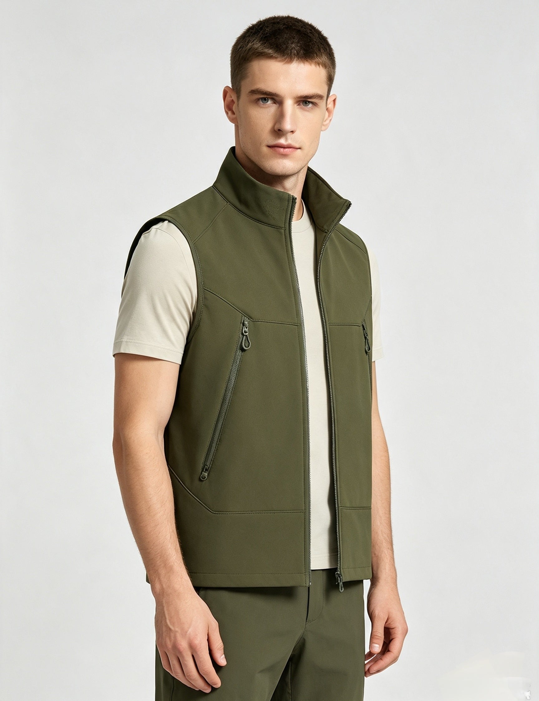Rosie Hammond | Softshell Zip-Up Gilet in Ice Blue