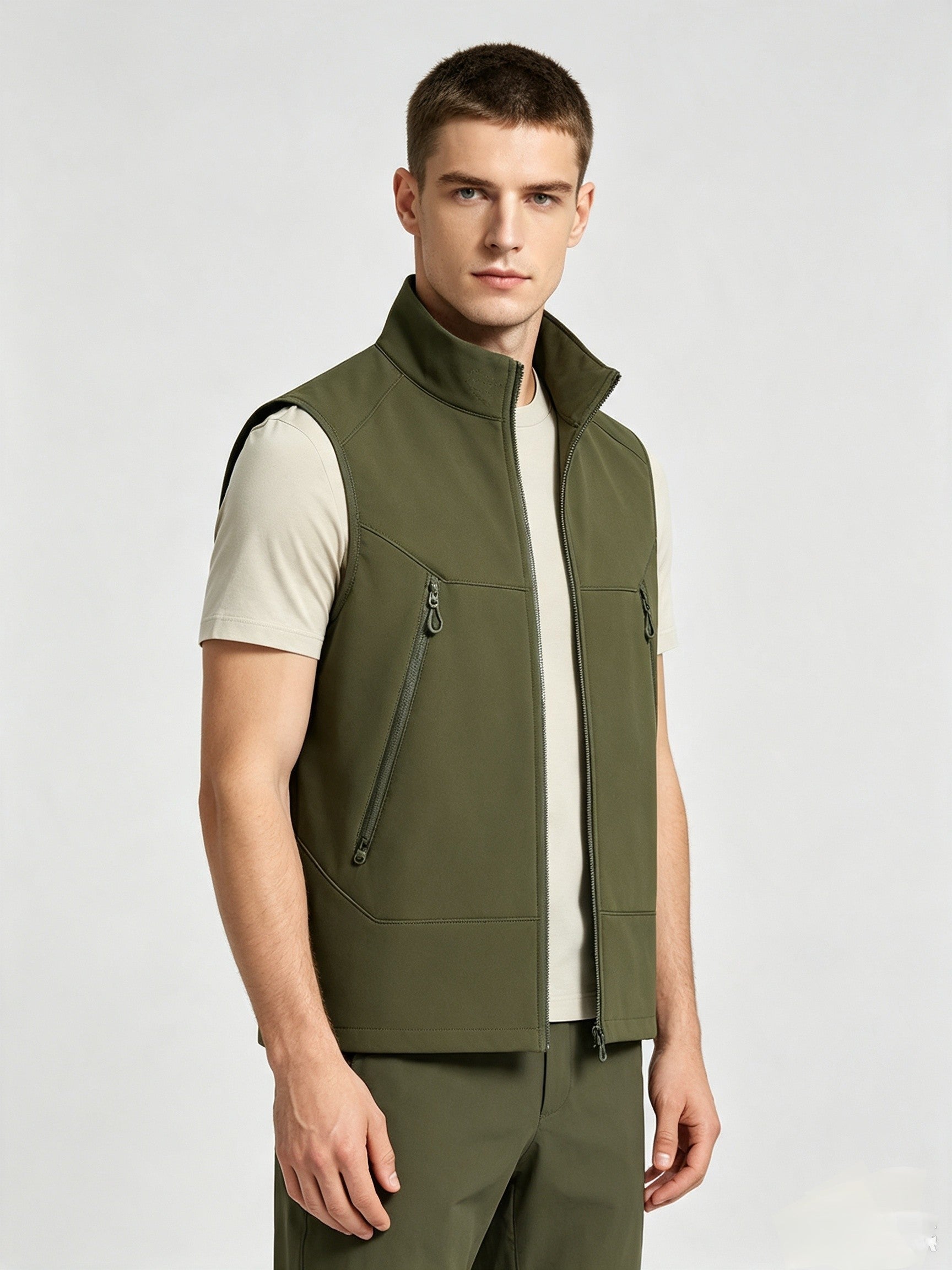 Rosie Hammond | Softshell Zip-Up Gilet in Ice Blue