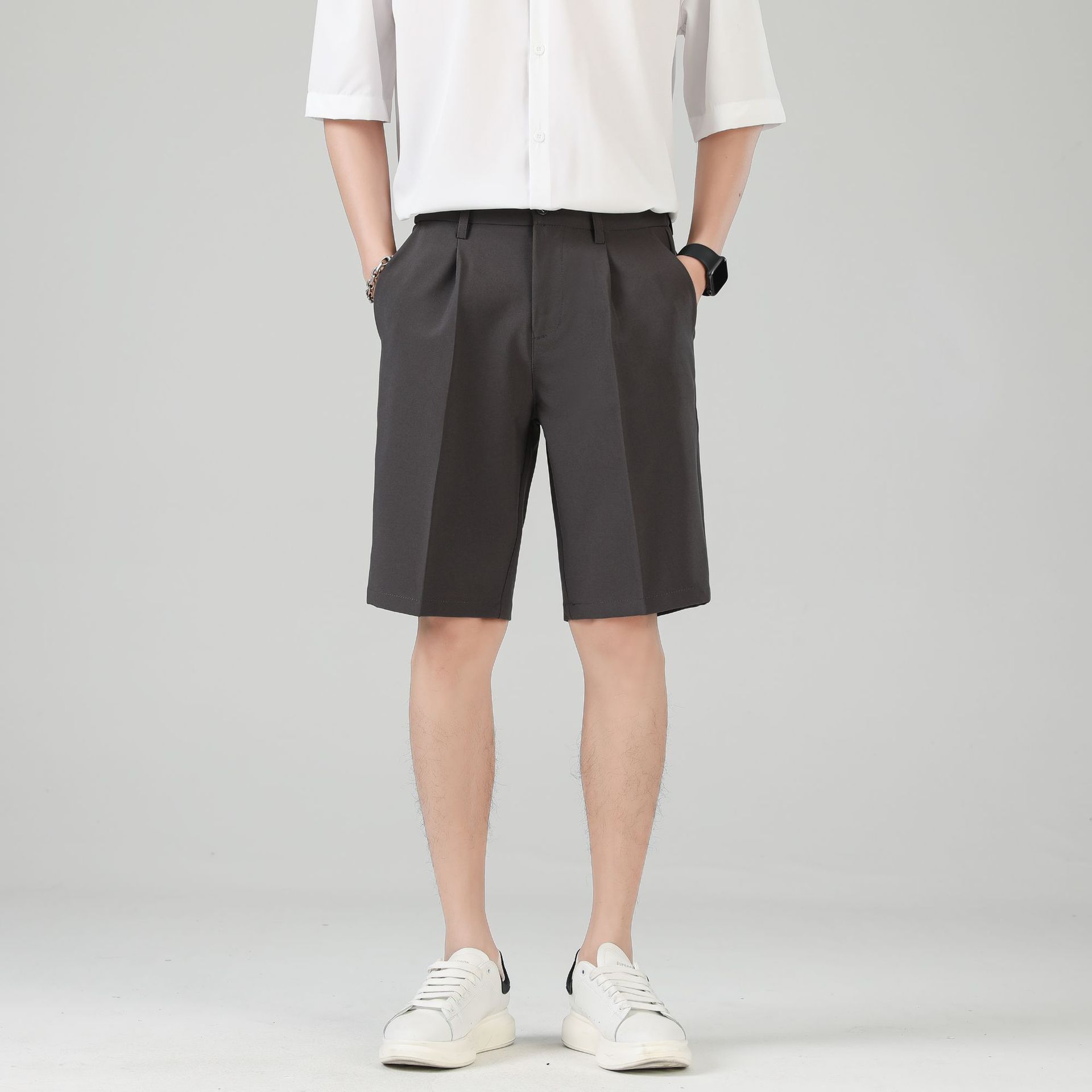 Rupert Blackwood | Black Tailored Pleated Smart Shorts
