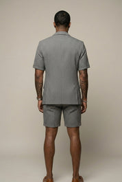 Nathaniel Cooper | Ensemble coordonné blazer à manches courtes et short à motif pied-de-poule