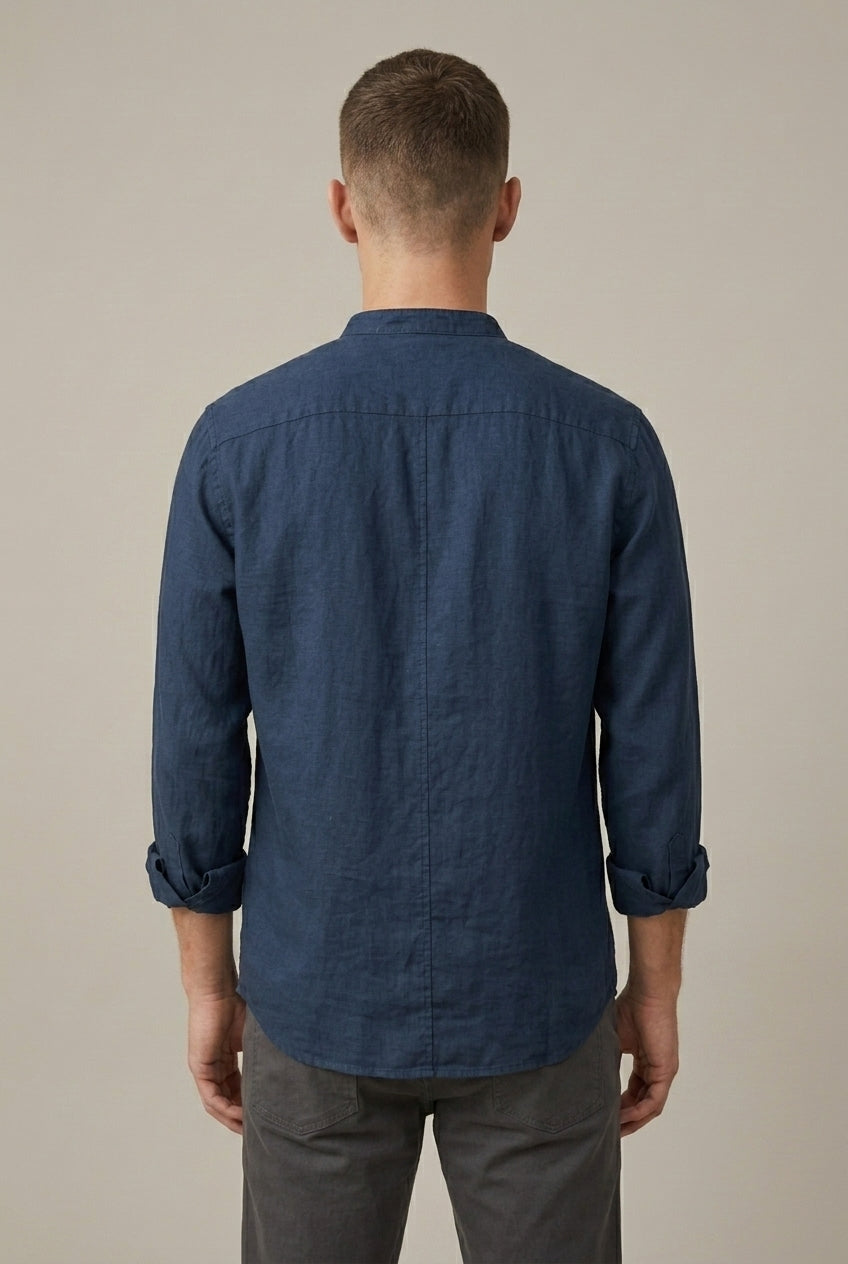 Nathaniel Brooks | Chemise en lin à col mao