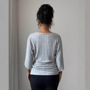 Emma Smith | Ribbed Knit V-Neck Batwing Sleeve Top