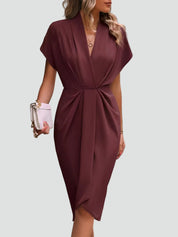 Camille Laurent | Elegant Wrap Midi Dress For Women