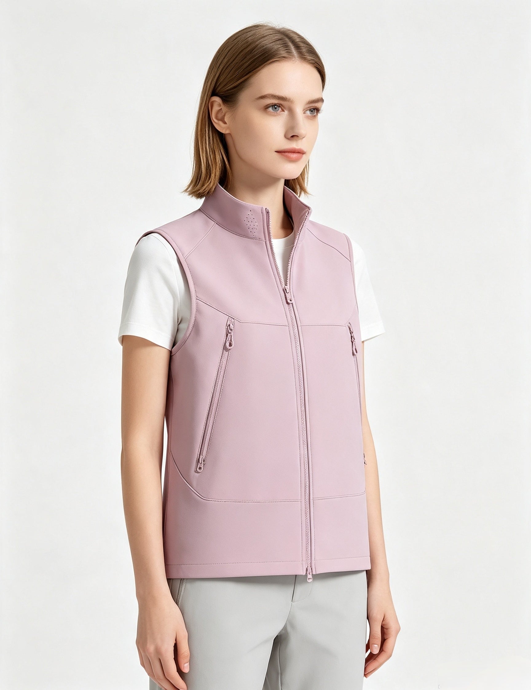 Rosie Hammond | Softshell Zip-Up Gilet in Ice Blue