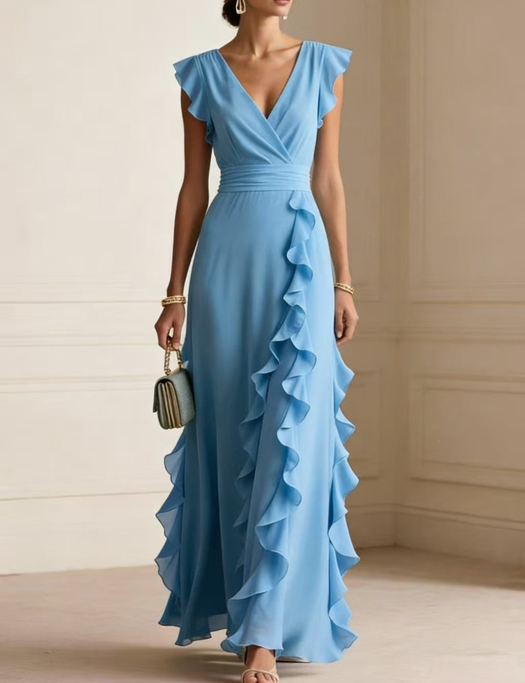 Emilia Whitmore | Elegant Ruffle Maxi Dress For Women