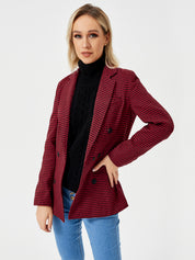 Charlotte Bennett | Houndstooth Work Jacket With Double-Breasted Lapel