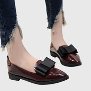 Marianne Foxton | Patent Vegan Leather Bow Loafers