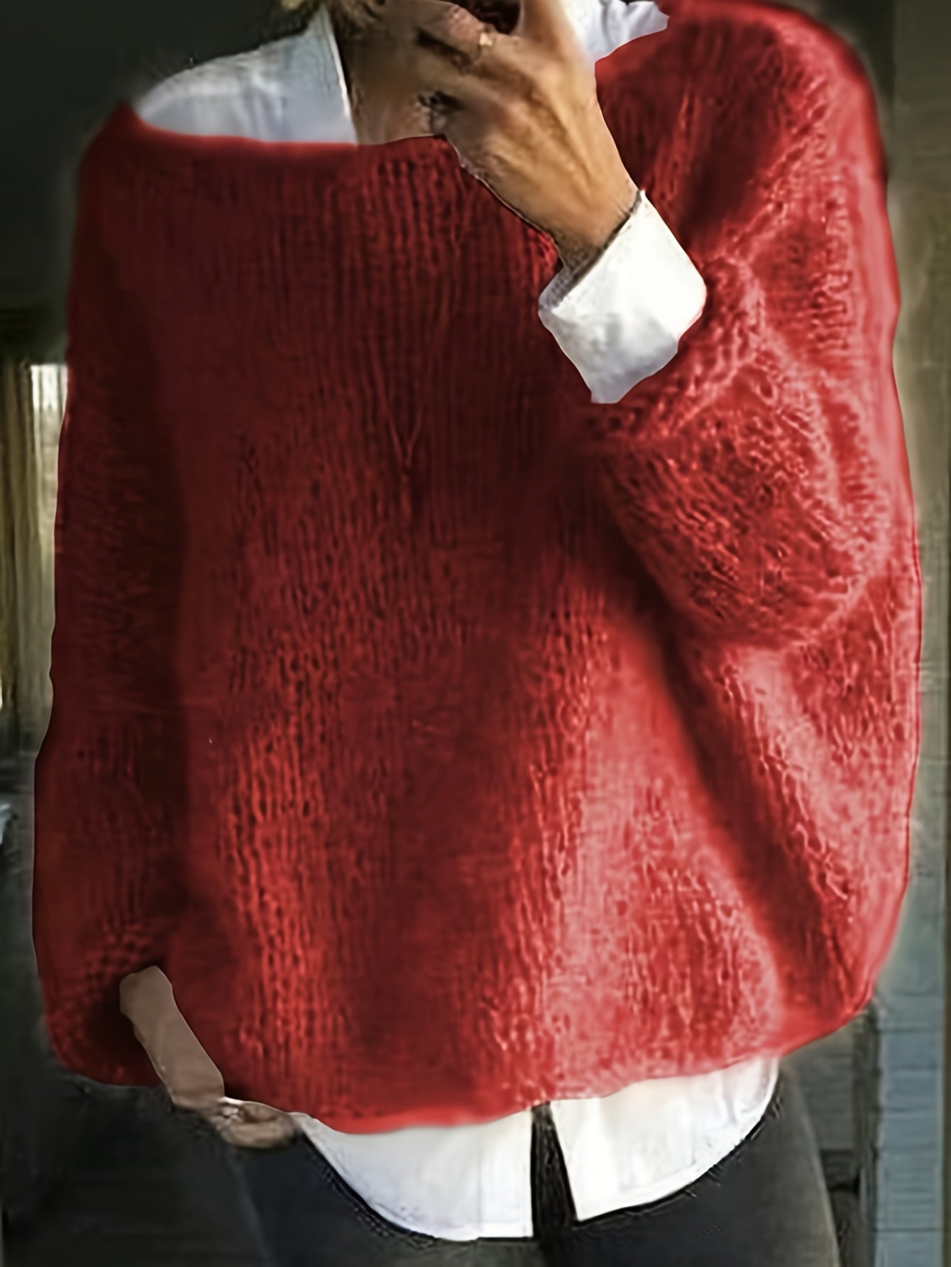 Cecily Hall | Relaxed Crew Neck Sweater in Olive Green