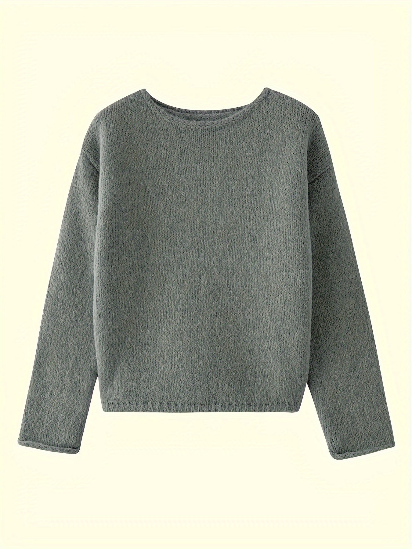 Cecily Hall | Relaxed Crew Neck Sweater in Olive Green