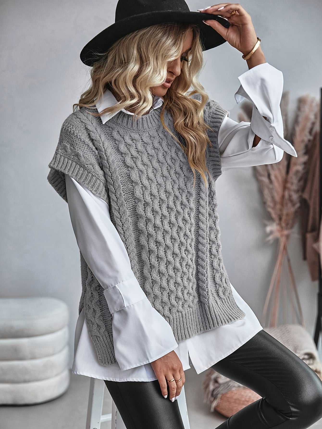 Victoria Green | Cozy Cable-Knit Sweater Vest