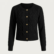 Beatrix Blackwood | Navy Cable-Knit Button Cardigan