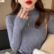 Florence Hughes | Ribbed Knit Turtleneck Top in Ivory