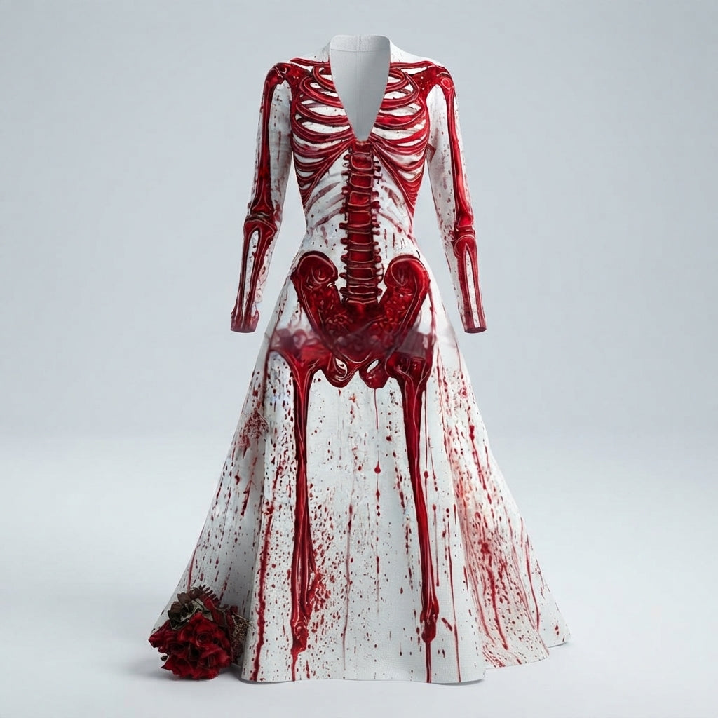 Blood Moon | Skeleton Halloween Dress For Women