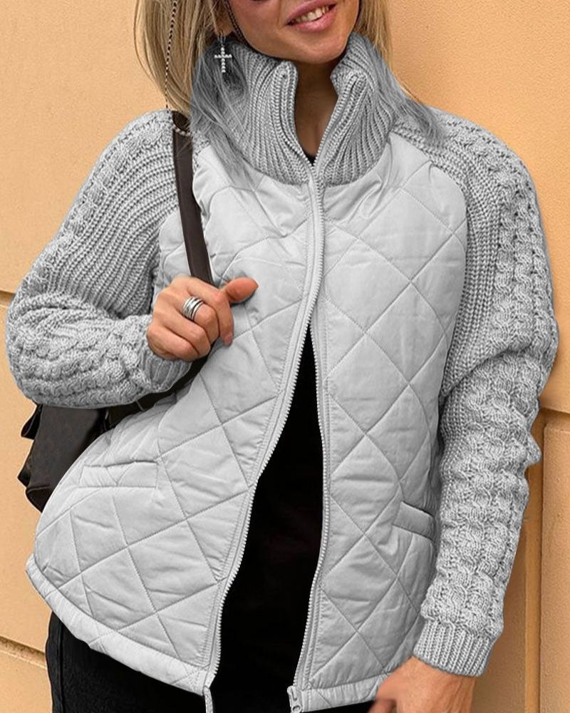 Clementine Radcliffe | Quilted Puffer Jacket With Knit Sleeves