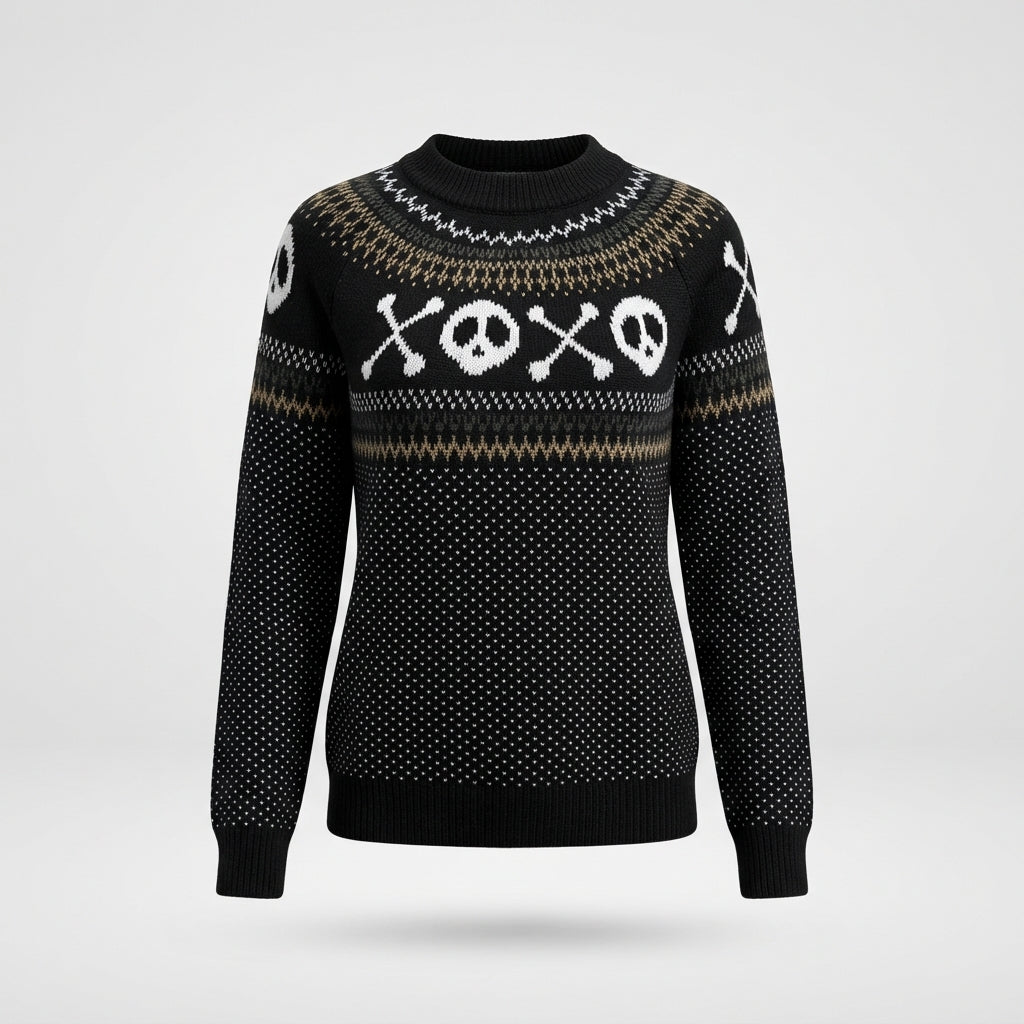 Bone Chill | Pull d’Halloween tête de mort pour femme