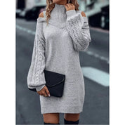 Niamh White | Cold-Shoulder Turtleneck Sweater Dress