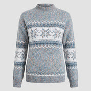 Bridget Faulkner | Cozy Snowflake Mock-Neck Sweater