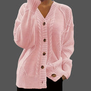 Harriet Wilson | Pink Cable-Knit Button Cardigan