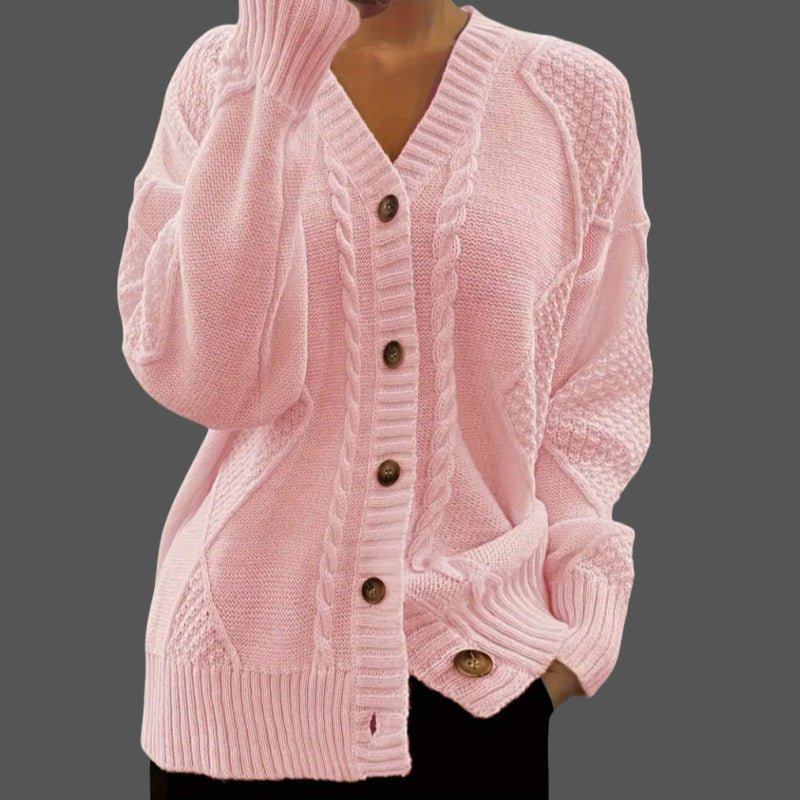 Harriet Wilson | Pink Cable-Knit Button Cardigan
