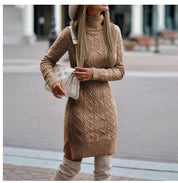 Diana Roberts | Cable Knit Turtleneck Sweater Dress