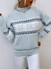 Bridget Faulkner | Cozy Snowflake Mock-Neck Sweater