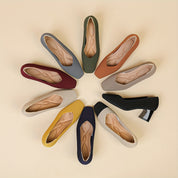 Cecily Clarke | Textured Block Heel Pumps With Arch Support