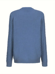 Rosalind Cooper | Textured Cable-Knit Button-Front Cardigan