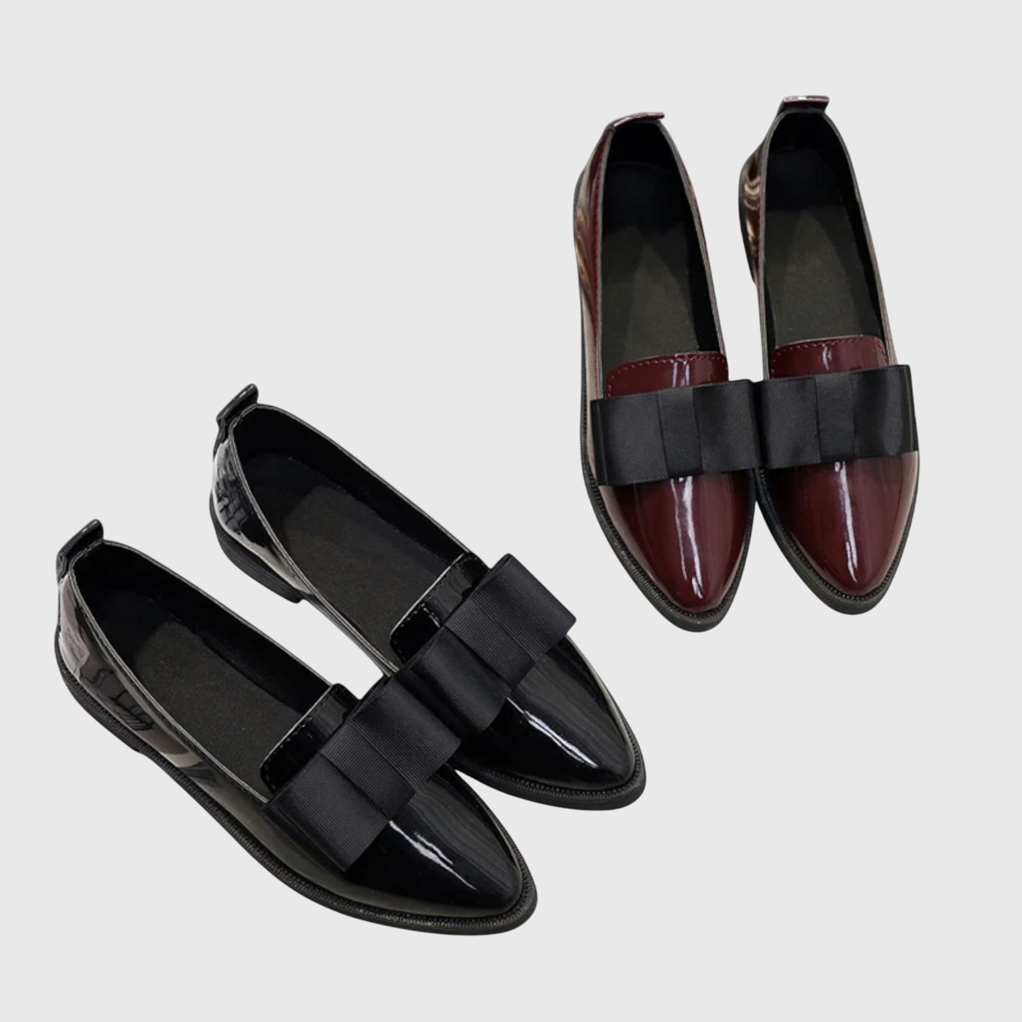 Marianne Foxton | Patent Vegan Leather Bow Loafers