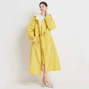 Daisy Williams | Imperméable long à capuche jaune soleil