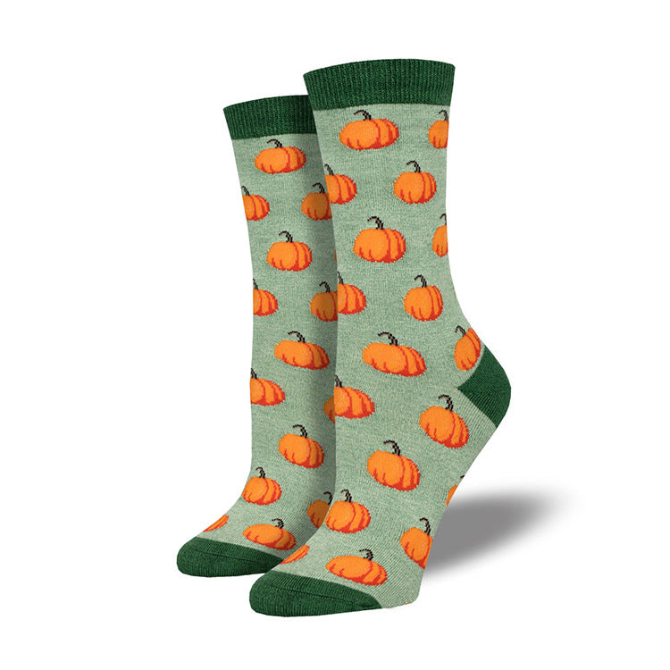 Cackling Crow | Pumpkin Halloween Socks For Women