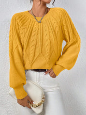 Clara Bennett | Cable Knit Crew Neck Sweater