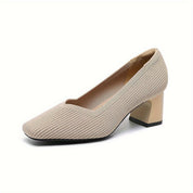 Cecily Clarke | Textured Block Heel Pumps With Arch Support