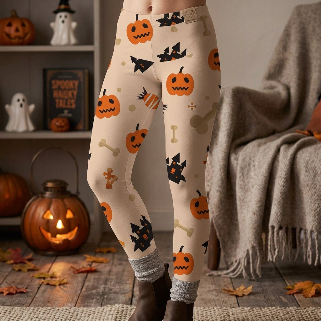 Candy Crawl | Pumpkin Halloween Leggings For Women