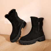 Arabella Hughes | Fur Trim Suede Ankle Boots