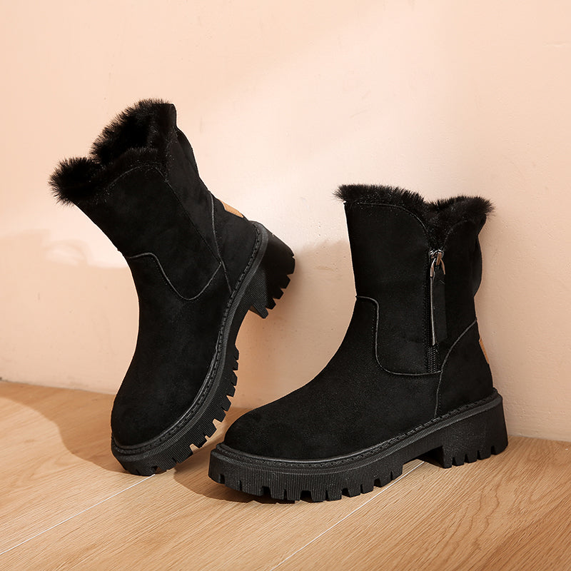 Arabella Hughes | Fur Trim Suede Ankle Boots