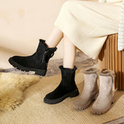 Arabella Hughes | Fur Trim Suede Ankle Boots