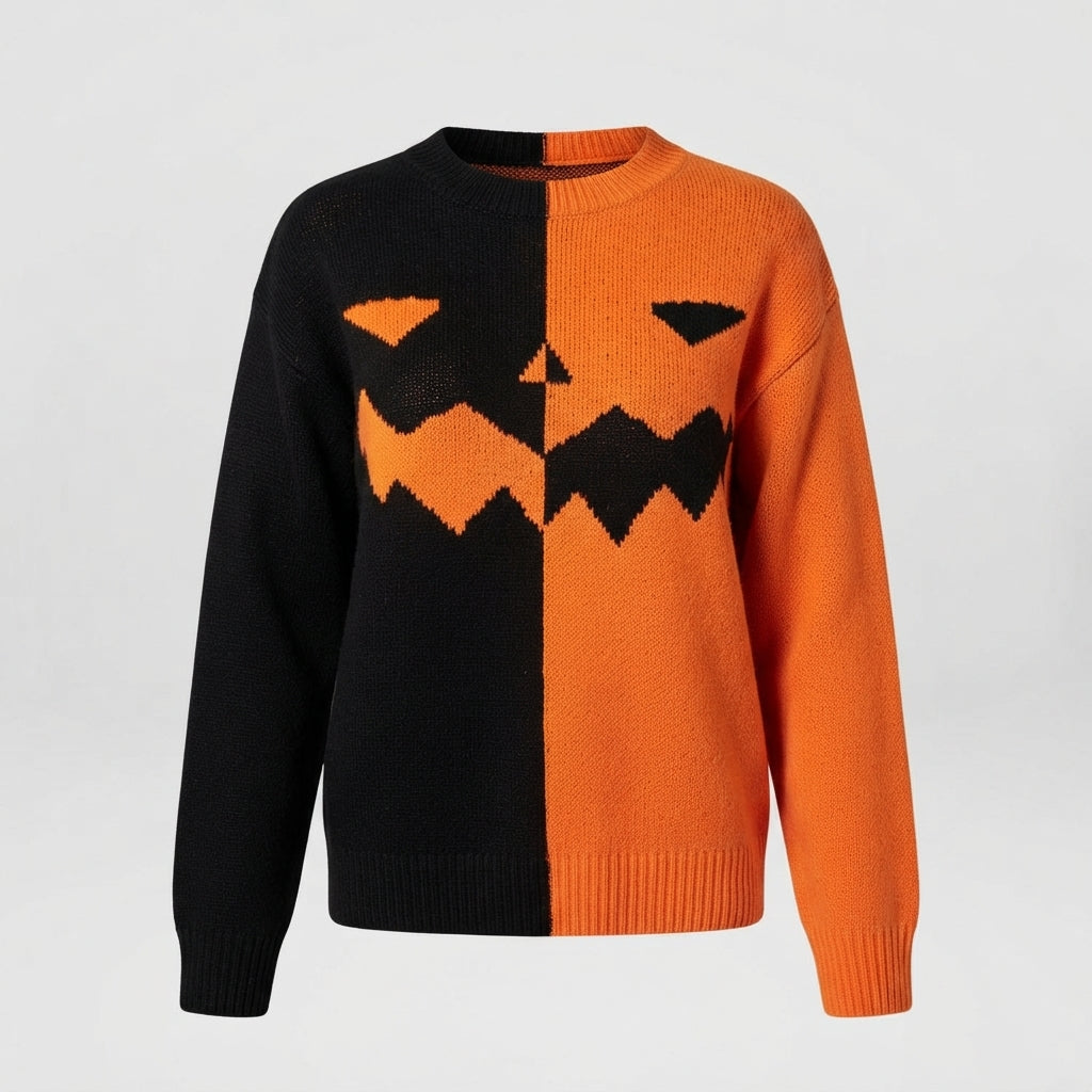 Carved Grin | Jack-o'-Lantern Halloween Sweater For Women