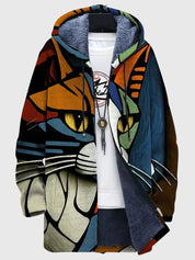 Rowan Ellicott | Mens Jacket With Artistic Cat Print