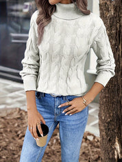 Freya Clarke | Cozy Cable-Knit Turtleneck Sweater