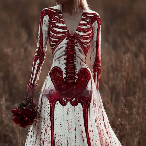 Blood Moon | Skeleton Halloween Dress For Women